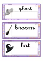 Vista previa - Tarjetas / Manipulativos - INGLÉS - Lecto-escritura minúscula ligada (Halloween) - página 3