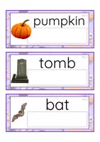 Vista previa - Tarjetas / Manipulativos - INGLÉS - Lecto-escritura minúscula de imprenta (Halloween) - página 1
