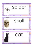 Vista previa - Tarjetas / Manipulativos - INGLÉS - Lecto-escritura minúscula de imprenta (Halloween) - página 2