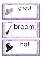 Vista previa - Tarjetas / Manipulativos - INGLÉS - Lecto-escritura minúscula de imprenta (Halloween) - página 3