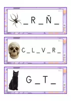 Vista previa - Tarjetas / Manipulativos - Grafía de vocales letra MAYÚSCULA (Halloween) - página 2
