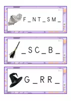 Vista previa - Tarjetas / Manipulativos - Grafía de vocales letra MAYÚSCULA (Halloween) - página 3