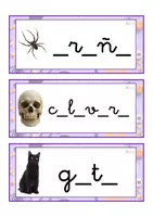 Vista previa - Tarjetas / Manipulativos - Grafía de vocales letra minúscula ligada (Halloween) - página 2