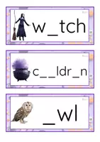 Vista previa - Tarjetas / Manipulativos - INGLÉS - Grafía de vocales letra minúscula de imprenta (Halloween) - Portada