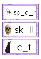 Vista previa - Tarjetas / Manipulativos - INGLÉS - Grafía de vocales letra minúscula de imprenta (Halloween) - página 2