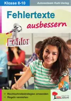 Vorschau - Arbeitsblätter - Fehlertexte ausbessern Klasse 8-10 | Deutsch Sekundarstufe | Rechtschreibung, Zeichensetzung, Grammatik, das/dass, Kommasetzung | differenzierte Arbeitsblätter Kopiervorlagen Freiarbeit mit Lösungen - Deckblatt