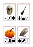 Vista previa - Tarjetas / Manipulativos - Asociación sombras (Halloween) - página 1