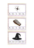 Vista previa - Tarjetas / Manipulativos - Primera sílaba MAYÚSCULA (Halloween) - página 1