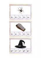 Vista previa - Tarjetas / Manipulativos - Primera sílaba minúscula ligada (Halloween) - página 1