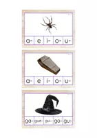 Vista previa - Tarjetas / Manipulativos - Primera sílaba minúscula de imprenta (Halloween) - página 1