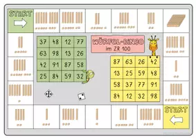 Vorschau - Spiele - Würfel-Bingo im Zahlenraum bis 100 - Zehner und Einer spielerisch üben - Seite 2