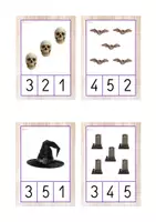Vista previa - Tarjetas / Manipulativos - Asociación de cantidades 1-5 (Halloween) - página 3