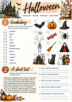 Vorschau - Arbeitsblätter - 🎃 Halloween – Reading, Vocabulary, Speaking & Writing - Seite 1