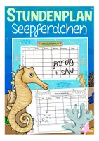 Vorschau - Mal- und Bastelvorlagen - Stundenplan Seepferdchen - Deckblatt