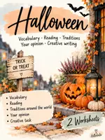 Vorschau - Arbeitsblätter - 🎃 Halloween – Reading, Vocabulary, Speaking & Writing - Deckblatt