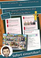 Vorschau - Arbeitsblätter - Plakat und Typografie – Gestalten mit Schrift und Bild – Lesespurgeschichte mit Rätselaufgaben (Klasse 8) - Deckblatt