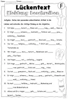 Vorschau - Arbeitsblätter - Lückentext "Kleidung beschreiben" DaZ / DaF / Deutsch - Seite 1