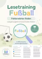 Vorschau - Arbeitsblätter - Lesetraining Fußball: Fehlerwörter finden, Fördermaterial LRS - Deckblatt