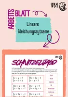 Vorschau - Arbeitsblätter - Schnitzeljagd zu Linearen Gleichungssystemen - Deckblatt