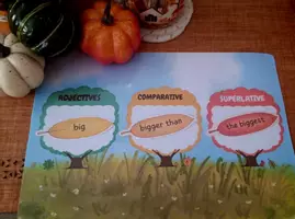 Προεπισκόπηση - Φύλλα εργασίας - Comparative-Superlative Autumn Leaves Παραθετικά επιθέτων - Εξώφυλλο