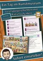 Vorschau - Arbeitsblätter - Ein Tag im Kunstmuseum – Lesespurgeschichte mit Rätselaufgaben (Klasse 3) - Deckblatt
