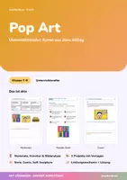 Vorschau - Unterrichtsreihen - Pop Art | Unterrichtsreihe + Klassenarbeit | Merkmale, Künstler & Bildanalyse mit 3 Projekten | Kunst Klasse 7–9 | mit Lösungen - Deckblatt