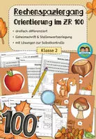 Vorschau - Arbeitsblätter - Herbst Rechenspaziergang - Zahlenraumerweiterung Zahlenraum 100 (Klasse 2) #byextraklasse - Deckblatt