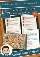 Vorschau - Arbeitsblätter - Gefäße aus Ton – Aufbaukeramik – Lesespurgeschichte mit Rätselaufgaben (Klasse 5) - Deckblatt