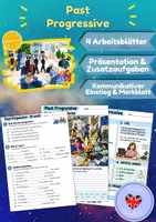 Vorschau - Arbeitsblätter - Past Progressive - Einführung und Übungen (Arbeitsblätter, Präsentation & Merkblatt) - Deckblatt