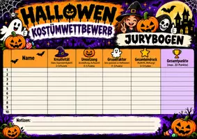Vorschau - Arbeitsblätter - 🎃 Halloween-Kostümwettbewerb | Verkleidungswettbewerb für Klasse 1–10 | SMV-Aktion, Halloween-Party & Spiel | Plakat, Urkunde & Jurybogen - Seite 3