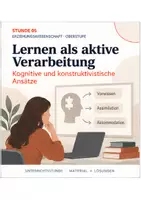 Vorschau - Stundenentwürfe - Lernen als Wissensaufbau erklären – Unterrichtsstunde | Pädagogik Oberstufe - Deckblatt