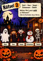 Vorschau - Arbeitsblätter - 🎃 Halloween-Rätsel | 5 spannende Rätsel mit Zahlencode & Lösungsblatt | Klasse 1–5 | Halloween-Spiel, Unterricht & Party - Seite 2