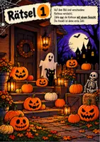 Vorschau - Arbeitsblätter - 🎃 Halloween-Rätsel | 5 spannende Rätsel mit Zahlencode & Lösungsblatt | Klasse 1–5 | Halloween-Spiel, Unterricht & Party - Deckblatt