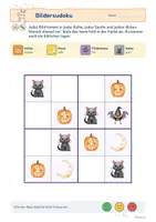 Vorschau - Arbeitsblätter - Halloween-Geheimbilder für kmE | Plus und Minus bis 10 | Große Felder, Tupfen erlaubt | Klasse 1-2 - Seite 3