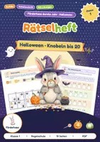 Vorschau - Arbeitsblätter - Halloween-Geheimbilder Klasse 1 | Plus und Minus bis 20 | Mit Zehnerübergang | Selbstkontrolle - Deckblatt