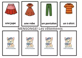 Vista previa - Juegos / Gamificación - jeu les vêtements" mensonge, ropa, francés, clothes french - página 1