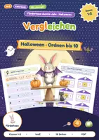 Vorschau - Arbeitsblätter - Zahlen vergleichen und ordnen an Halloween für kmE | Größer, kleiner, gleich, Nachbarzahlen | Einkreisen und Legekärtchen | Klasse 1-2 - Deckblatt