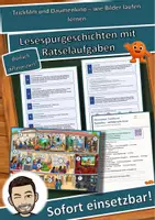 Vorschau - Arbeitsblätter - Trickfilm und Daumenkino – wie Bilder laufen lernen – Lesespurgeschichte mit Rätselaufgaben (Klasse 6) - Deckblatt