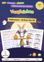 Vorschau - Arbeitsblätter - Zahlen vergleichen und ordnen an Halloween | Bis 20, Aufgaben vergleichen, Ordnungszahlen | Klasse 1 - Deckblatt