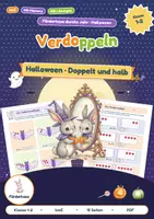 Vorschau - Arbeitsblätter - Verdoppeln und Halbieren an Halloween für kmE | Zauberspiegel, Fledermausflügel, gerecht teilen | Mit Memory | Klasse 1-2 - Deckblatt