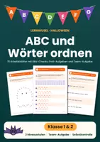 Vorschau - Arbeitsblätter - Halloween ABC und Wörter ordnen 1-2 - Deckblatt