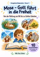 Vorschau - Arbeitsblätter - Mose – Gott führt in die Freiheit | Religion Klasse 1 Arbeitsblätter | Evangelische Religionslehre | 10 Arbeitsblätter als PDF - Deckblatt