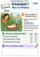 Vorschau - Arbeitsblätter - Mose – Gott führt in die Freiheit | Religion Klasse 1 Arbeitsblätter | Evangelische Religionslehre | 10 Arbeitsblätter als PDF - Seite 1