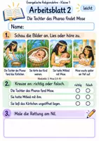 Vorschau - Arbeitsblätter - Mose – Gott führt in die Freiheit | Religion Klasse 1 Arbeitsblätter | Evangelische Religionslehre | 10 Arbeitsblätter als PDF - Seite 2