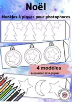 Aperçu - Matériel pour travaux manuels / dessin - Modèles à piquer pour photophores de Noël – 4 modèles - Page de couverture