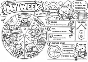 anteprima - Esercizi - Sir Kabuki picture book: Seven day of week - Pagina 2