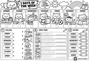 anteprima - Esercizi - Sir Kabuki picture book: Seven day of week - Pagina 3
