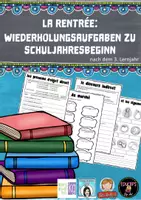 Vorschau - Arbeitsblätter - Französisch: Wiederholungsübungen zu Schuljahresbeginn (nach dem 3. Lernjahr) - Deckblatt