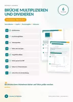 Vorschau - Arbeitsblätter - Brüche verstehen – Multiplizieren und Dividieren, Kehrwert (Klasse 6) - Deckblatt
