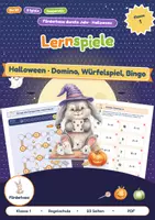Vorschau - Arbeitsblätter - Halloween-Lernspiele Klasse 1 | Domino in 4 Sets, kooperatives Würfelspiel, Bingo bis 20 - Deckblatt